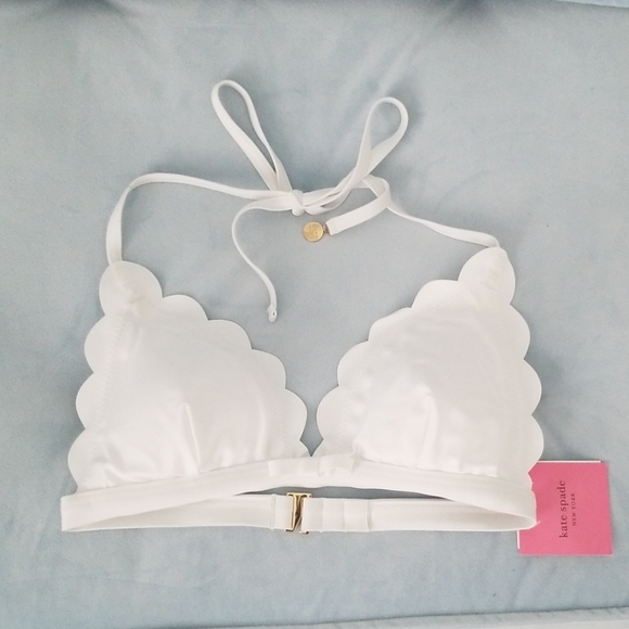 kate spade Other - Kate Spade, Scalloped Bow Halter Bikini Top, New!